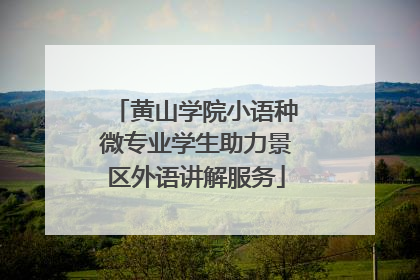 黄山学院小语种微专业学生助力景区外语讲解服务