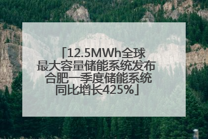 12.5MWh全球最大容量储能系统发布 合肥一季度储能系统同比增长425%
