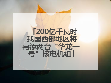 200亿千瓦时 我国西部地区将再添两台“华龙一号”核电机组