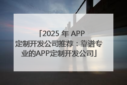 2025 年 APP 定制开发公司推荐：靠谱专业的APP定制开发公司