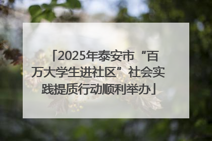 2025年泰安市“百万大学生进社区”社会实践提质行动顺利举办