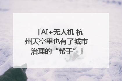 AI+无人机 杭州天空里也有了城市治理的“帮手”