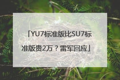 YU7标准版比SU7标准版贵2万？雷军回应